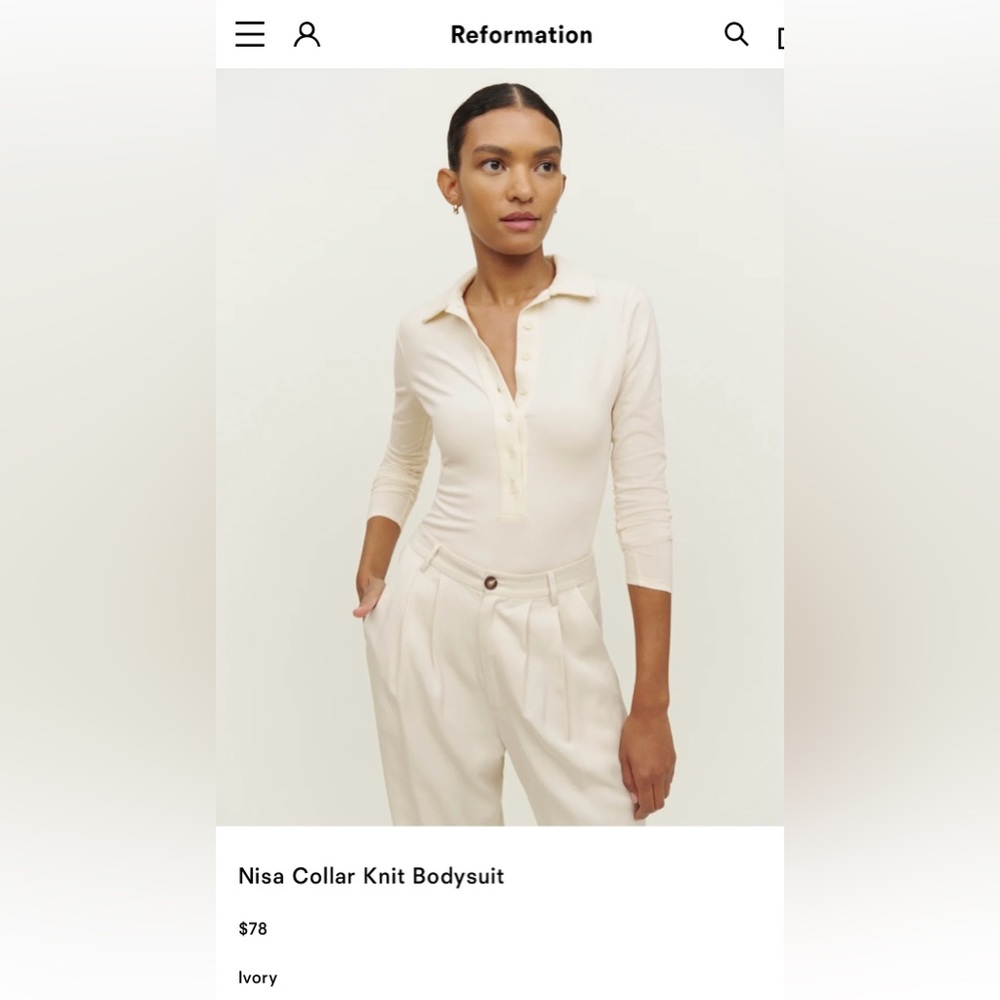 Reformation Nisa Collar Knit Bodysuit